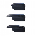 ⁦كونسولة جلد بها مسند يد للسيارة بمستويين لراحة اليد أثناء القيادة و لتخزين الأغراض وتحتوي علي خمس مخارج (يو اس بي ) مناسبة لجميع السيارات / موديل  CON-05 - لون اسود X خط احمر⁩ - الصورة ⁦2⁩