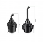 ⁦حامل موبايل متحرك 360 درجة يركب مكان حامل الأكواب في السيارة موديل A7 / لون رمادي⁩ - الصورة ⁦2⁩