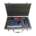 A kit consisting of 33 integrated pieces for easy connection of networks, internet cables and telephones / Model STX800