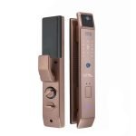 Calon is smart lock suitable for all doors works with fingerprint, password, key , Face Unlock and blade and can be controlled through mobile / Gold Color