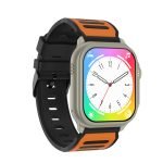 ساعة سمارت الترا  تعمل باللمس شاشة 1.96 بوصة HD عالية الدقة مزود بتقنية NFC ومقاومة للماء / موديل DV02 - لون اسود * ذهبي