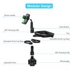 Car cup holder with holder Mobile & a detachable rotating food tray in addition to 2 small cup slots and a large cup slot / Model CUP-B06 - Image 3