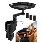 Car cup holder with a detachable rotating food tray in addition / Model CUP-A01
