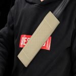 2 pieces of leather car seat belt cover, suitable for all cars / Model GTC200 - Beaje Color - Image 3