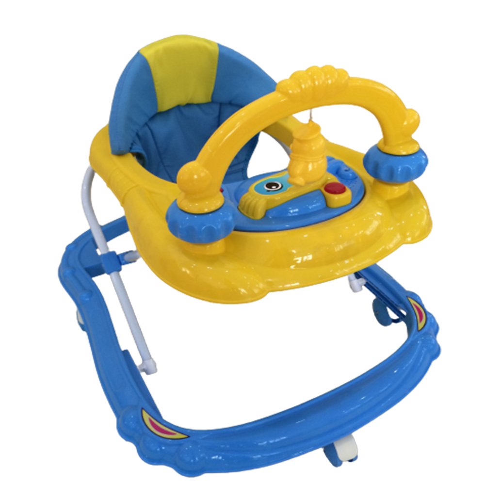 Yellow - Blue High-quality baby walker for learning walking / Model BBA70 - Yellow* Light Blue Color - Image 1