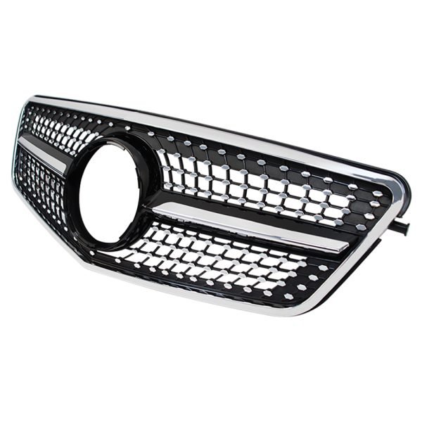 Car front grille compatible with Mercedes E W212 Model 2014 - 2015 / Diamond Black Color