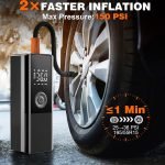 Portable wireless air blower and pump, works without connections, “Wireless & Car Lighter ”, capacity 100 watts, equipped with a double battery 4000 mAh / Model CZK-3690 - Image 3