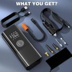 Portable wireless air blower and pump, works without connections, “Wireless & Car Lighter ”, capacity 100 watts, equipped with a double battery 4000 mAh / Model CZK-3690 - Image 2