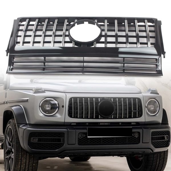 Car front grille compatible with Mercedes G Class G500 W463 Model 1990-2018 GT / Chrome Color