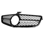 Car front grille compatible with Mercedes CW204 Model 2008-2014 AMG / Black With Chrome Color