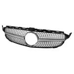 Car front grille compatible with Mercedes CW205 Model 2015 - 2018 Without Camera Hole / Diamond Chrome  Color