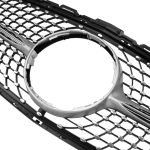 Car front grille compatible with Mercedes CW205 Model 2015 - 2018 Without Camera Hole / Diamond Chrome  Color - Image 4