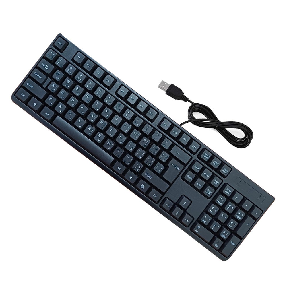 sa123xc1v2g3ds415f6g4ds كيبورد سلكي بمنفذ يو اس بي عربي انجليزي ملائم ومريح للعين / موديل K122 - الصورة 1