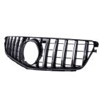 Car front grille compatible with Mercedes CW204 From Model 2008 to 2014 GT / Black With Chrome Color