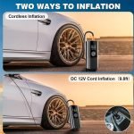 Portable wireless air blower and pump, works without connections, “Wireless & Car Lighter ”, capacity 100 watts, equipped with a double battery 4000 mAh / Model CZK-3690 - Image 9