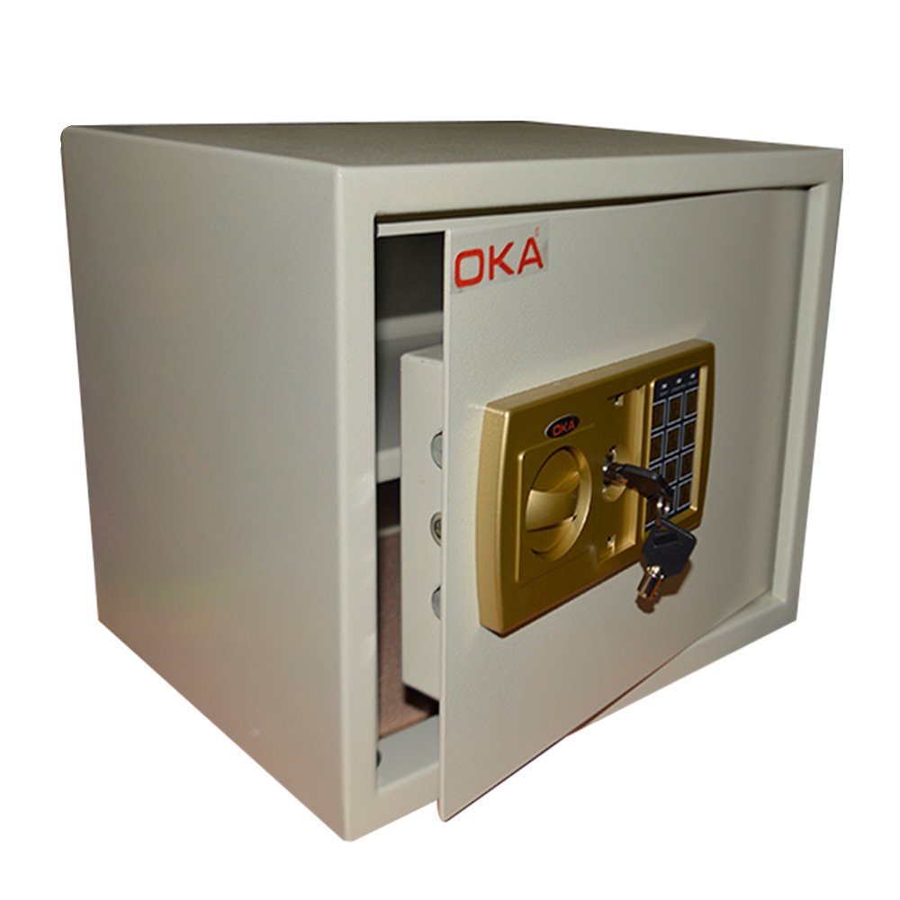 wqqqq455gtrewt564ret56retg اوكا خزنة نقود فندقية ديجيتال الكترونية مقاومة للحريق والسرقة مع قفل مركب - وزن 9.5 كجم / موديل OKA-3038 - الصورة 1
