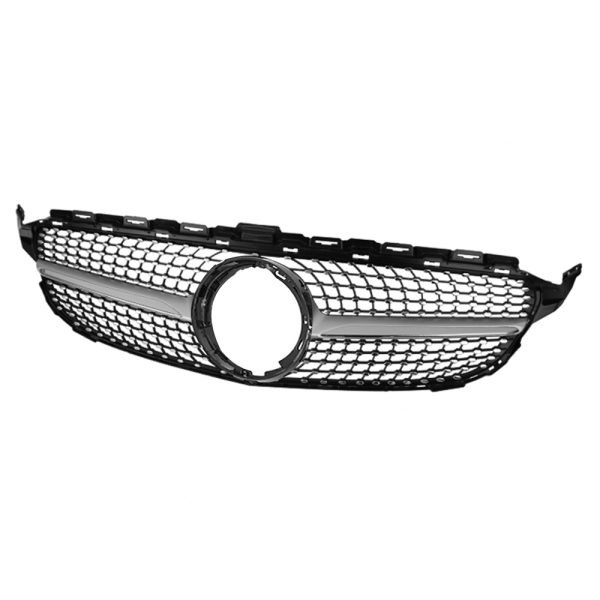 Car front grille compatible with Mercedes A Class W176 Model 2013-2015 / Diamond Black Color