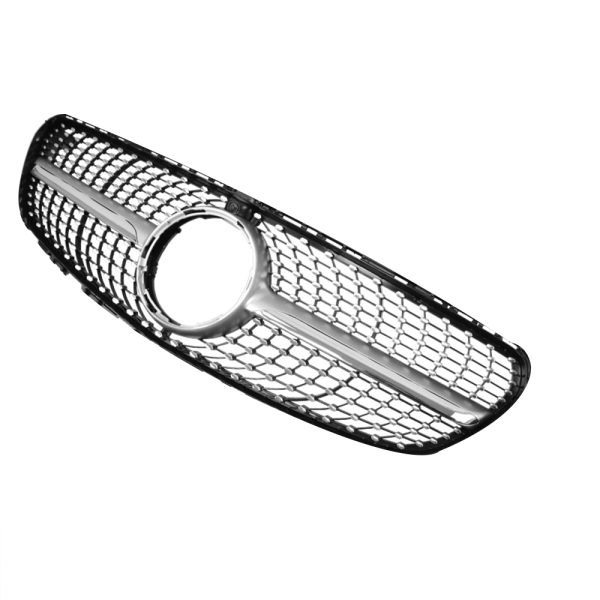 Car front grille compatible with Mercedes GLC X253 Model 2016-2019 / Diamond Chrome Color