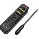 Power adapter from 12 volts to 220 volts, capacity 200 watts, works through the car lighter / Model E8981