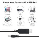 ⁦باور سبلاي USB من بوست لاين، تيار مستمر 5 فولت الى تيار مستمر 12 فولت، كابل خرج سلك طاقة 1 امبير 2 امبير عالي الجودة / للراوتر⁩ - الصورة ⁦5⁩