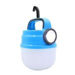 Rechargeable emergency flashlight - charged via USB 50 watts with a solar cell / Model HB-V70 Blue