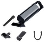 Portable cordless vacuum cleaner for Car & Home working rechargeable 7.4V - 2500mAh - 10000Pa / Model 8001 - Black Color