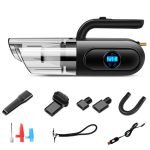 Multifunctional car and home vacuum cleaner ( 4 in 1 ) - 12V - 2000mAh - 10000Pa - 120W / Model A3 - Black Color