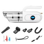 Multifunctional car and home vacuum cleaner ( 4 in 1 ) - 12V - 2000mAh - 10000Pa - 120W / Model A3 - White Color