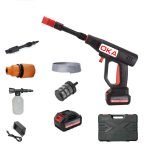 Rechargeable water pressure gun for washing cars, bicycles and windows 21V - 280 Watt - 12A - 15 Bar / Model TTG30