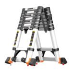 Imported telescopic aluminum ladder, interlocking, adjustable - 1.4 meters long, multi-sided (ladder steps on both sides) / Model YT-ATA140