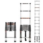 Imported telescopic aluminum ladder with adjustable parts Length 2 meters Single / Model YT-ATS200