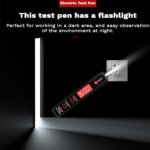 ⁦قلم اختبار كهربائي جهد 12- 300 فولت بشاشة ال سي دي  وكاشف نقاط انقطاع الكابلات الحية مع مصباح يدوي⁩ - الصورة ⁦12⁩