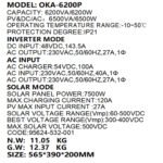 Oka Power Inverter to operate home appliances in case of power outage or solar energy 6200 VA - 6200 W / Model Oka - 6200P - Image 4
