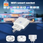 Smart socket with Wi-Fi meter, compliant with European standards, Alexa voice control, and remote control timer. - Image 2