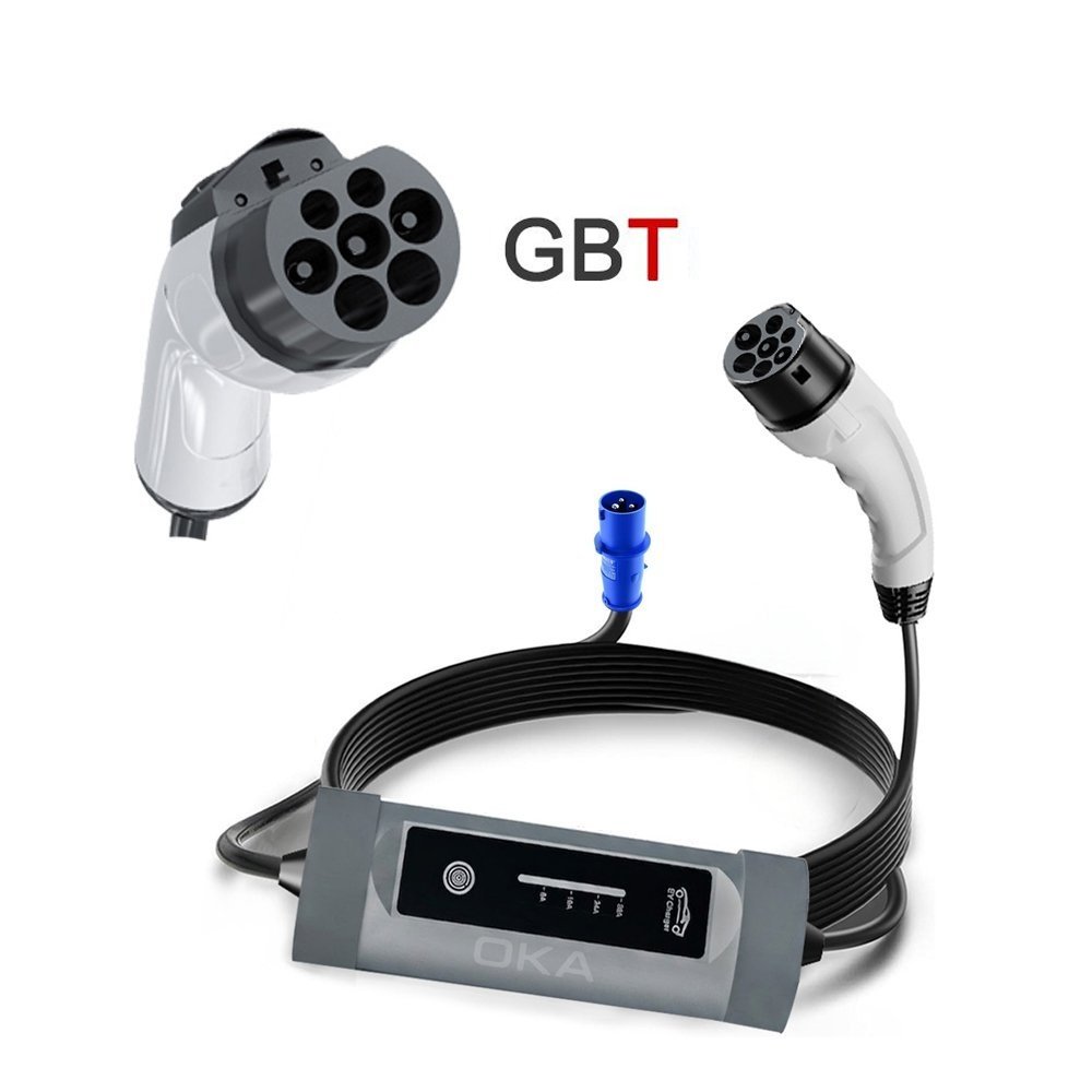 3 Oka Portable Electric Vehicle (EV) Charger GBT, Dustproof and Water Spray Resistant, 32 Amp, 7Kw - Image 1