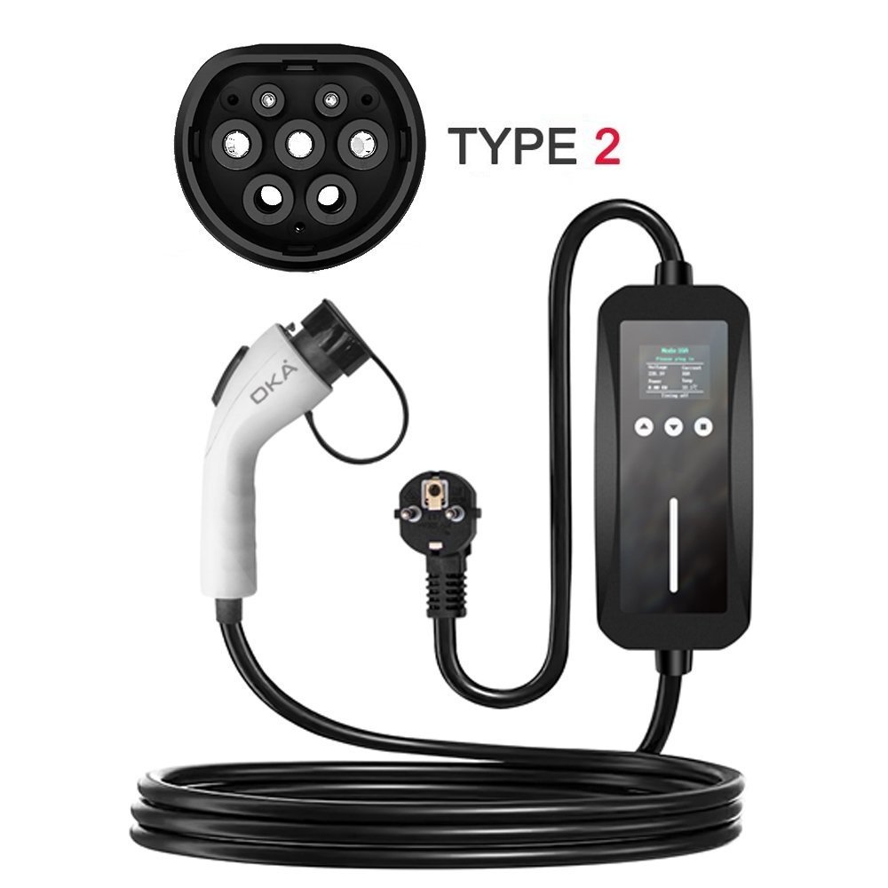 8 Oka Portable High-Quality TYPE2 (EV Charger)5m – 16 Amp 3.5 kW – Model/ D16A - Image 1