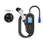 Oka Portable Electric Vehicle Charger (EV Charger) TYPE1 Dustproof and Water Spray Proof Wi-Fi 32A 7kW / Model TAP 32