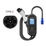 Oka Portable Electric Vehicle Charger (EV Charger) TYPE2 Dustproof and Water Spray Proof Wi-Fi 32A 7kW / Model TAP 32