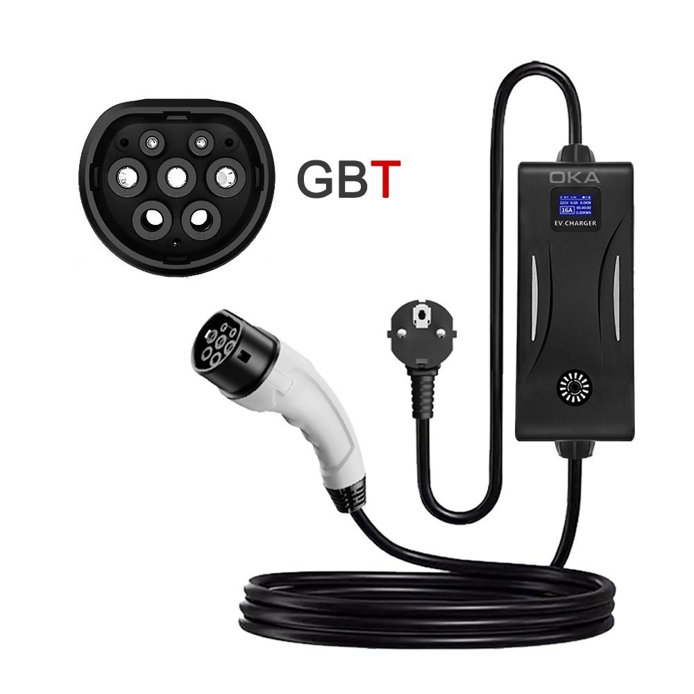 للاتتتتتتتتتتتتن Oka Portable Electric Vehicle (EV) Charger GBT, Dustproof and Water Spray Resistant, 16 Amp, 3.5 kW / Portable Mode2 - Image 1