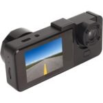 Dashboard camera with a 2.0-inch IPS HD screen, 3-channel indoor front and rear camera with 1080P resolution and adjustable lens, smart camera with motion detection and parking monitoring. - Image 3