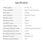 Universal Smart Thermostat for Remote Control of Air Conditioner with Color Backlight LCD Display and Temperature and Humidity - Image 6