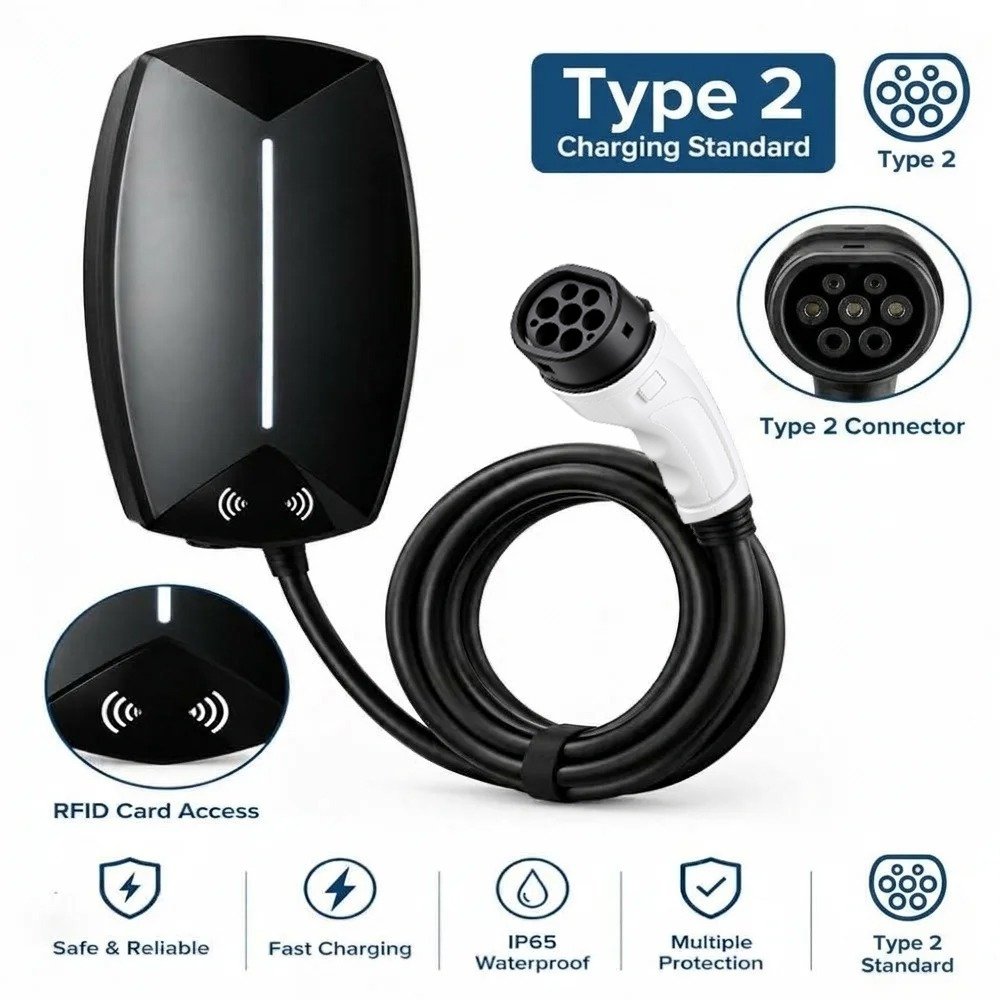 FDHGFDGHFDHFGD Oka AC charging station, 22 kW, 32A, Wi-Fi enabled, Type 2 protocol. - Image 1