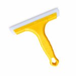 Versatile handheld rubber squeegee for cleaning glass and surfaces, orange color. - Image 7