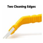Versatile handheld rubber squeegee for cleaning glass and surfaces, orange color. - Image 6