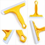 Versatile handheld rubber squeegee for cleaning glass and surfaces, orange color. - Image 4